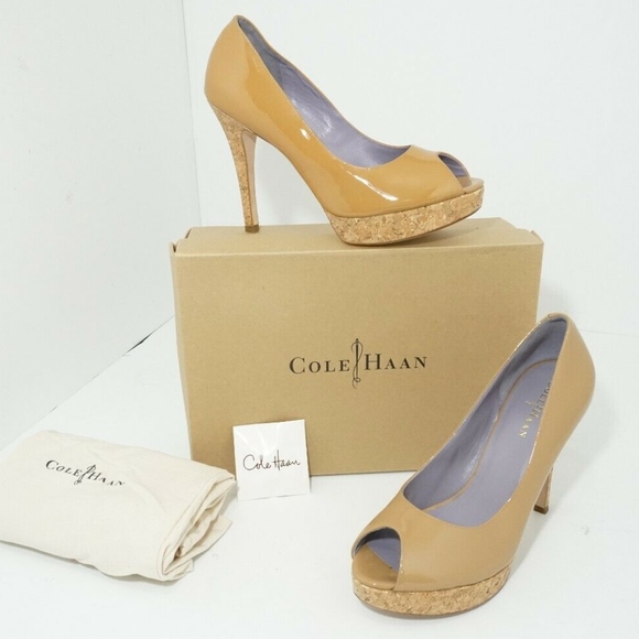 🆕 clearance‼️Cole Haan Tan Patent Platform Pump - Picture 1 of 8